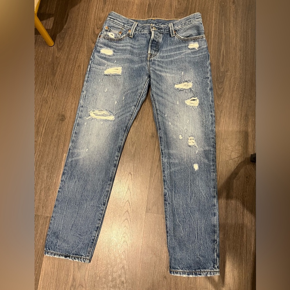 Levi’s 501ct Women’s Tapered Fit Button Fly Mid-rise Denim Jeans